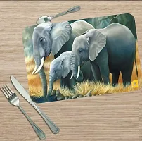 THE LIONS SHARE Placemats Table Mats|PVC Washable Place Mats|Linning Design  Dining Kitchen Restaurant Table (Set of 6, Brown, Polyvinyl Chloride)-thumb3