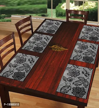 THE LIONS SHARE Placemats Table Mats|PVC Washable Place Mats|Linning Design  Dining Kitchen Restaurant Table (Set of 6, Brown, Polyvinyl Chloride)-thumb0