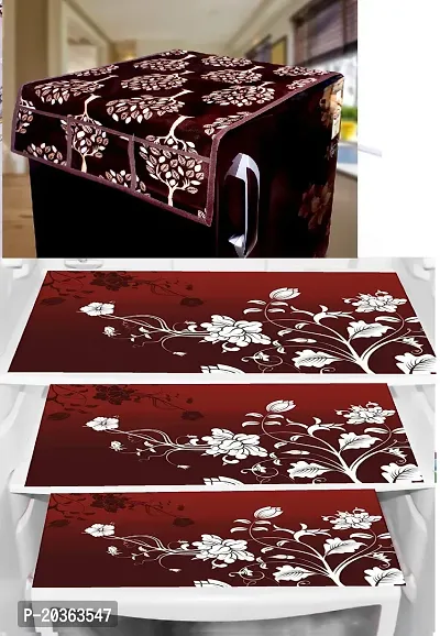 Combo of Exclusive Decorative Fridge Top Cover  Fridge Mat