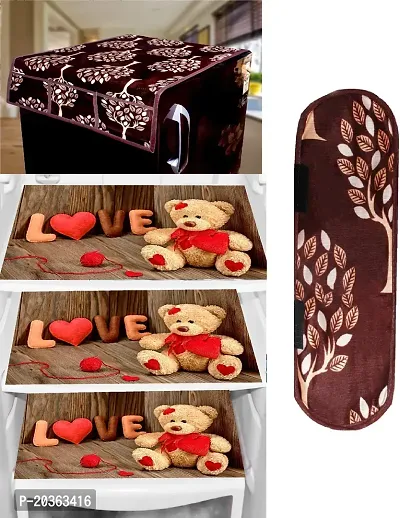 Combo of Exclusive Decorative Fridge Top Cover  Fridge Mat