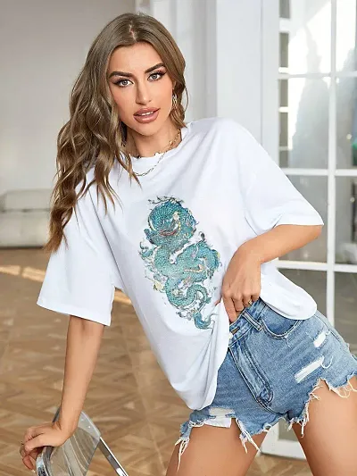 Elegant Blend Oversized Tshirt For Women