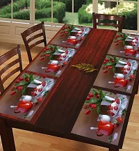 THE LIONS SHARE Placemats Table Mats|PVC Washable Place Mats|Linning Design  Dining Kitchen Restaurant Table (Set of 6, Brown, Polyvinyl Chloride)-thumb1