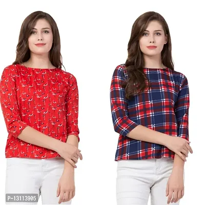 REVEXO Combo Pack of 2 Women's Regular fit Top (S) - Var-66