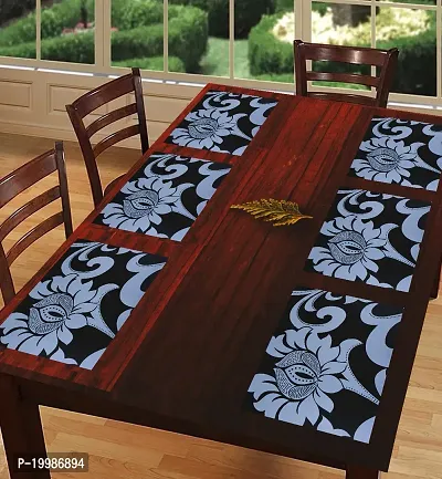 THE LIONS SHARE Placemats Table Mats|PVC Washable Place Mats|Linning Design  Dining Kitchen Restaurant Table (Set of 6, Brown, Polyvinyl Chloride)-thumb2