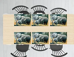 THE LIONS SHARE Placemats Table Mats|PVC Washable Place Mats|Linning Design  Dining Kitchen Restaurant Table (Set of 6, Brown, Polyvinyl Chloride)-thumb4