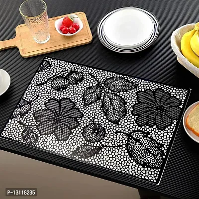 THE LION'S SHARE Placemats Set of 6, Heat Resistant, Washable PVC Table Mats, Woven Vinyl Dining Table, Non-Slip Stain Resistant Kitchen Table Placemats Easy to Clean-TLA012-thumb5