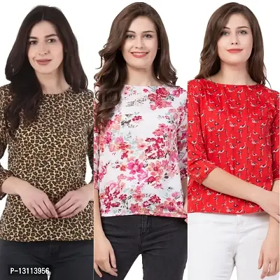 The LIONS'S Share Combo Pack of 3 Women's Regular fit Top (L) - Var-218