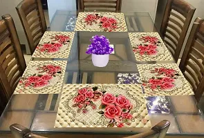 THE LION'S SHARE Placemats Set of 6, Heat Resistant, Washable PVC Table Mats, Woven Vinyl Dining Table, Non-Slip Stain Resistant Kitchen Table Placemats Easy to Clean-TLA012-thumb2