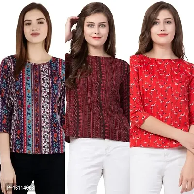 The LIONS'S Share Combo Pack of 3 Women's Regular fit Top (L) - Var-188