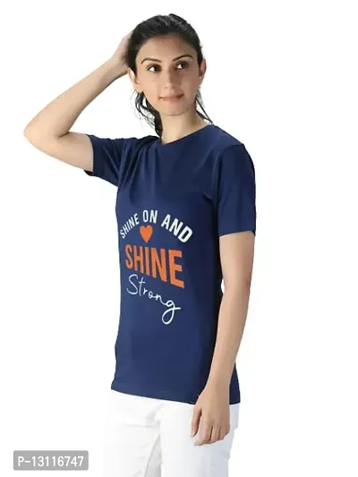 THE LION'S SHARE Regular Fit Cotton-Blend Half Sleeve Women/Girls T-Shirt .(M)-thumb3