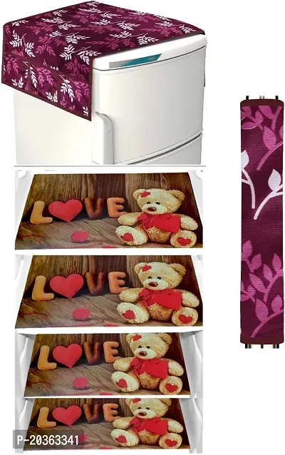 Combo of Exclusive Decorative Fridge Top Cover  Fridge Mat