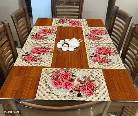 THE LION'S SHARE Placemats Set of 6, Heat Resistant, Washable PVC Table Mats, Woven Vinyl Dining Table, Non-Slip Stain Resistant Kitchen Table Placemats Easy to Clean-TLA012-thumb2