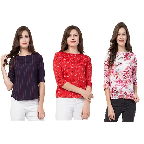 REVEXO,Combo Set of 03,Printed Ladies Top, (Size-XL) 4331