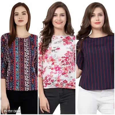 The Lion's Share Combo Pack of 3 Stylish Tops for Women and Girls.(L) - Var-53-thumb0