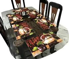 THE LIONS SHARE Placemats Table Mats|PVC Washable Place Mats|Linning Design  Dining Kitchen Restaurant Table (Set of 6, Brown, Polyvinyl Chloride)-thumb3