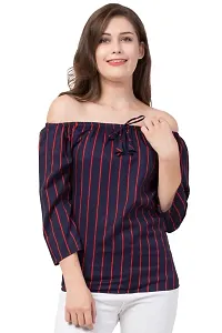 THE LION'S SHARE Women's Crepe Off Shoulder Top - Offshoulder-thumb2