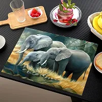 THE LIONS SHARE Placemats Table Mats|PVC Washable Place Mats|Linning Design  Dining Kitchen Restaurant Table (Set of 6, Brown, Polyvinyl Chloride)-thumb1