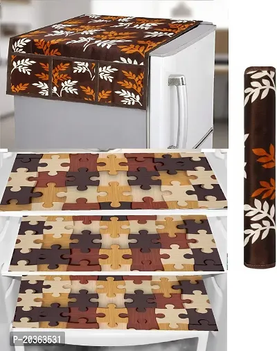 Combo of Exclusive Decorative Fridge Top Cover  Fridge Mat