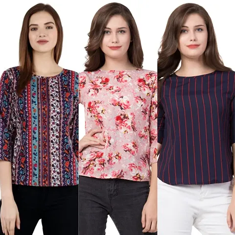 The Lion's Share Combo Pack of 3 Stylish Tops for Women and Girls.(L) -  Var-53