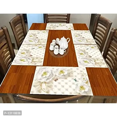 THE LION'S SHARE Placemats Set of 6, Heat Resistant, Washable PVC Table Mats, Woven Vinyl Dining Table, Non-Slip Stain Resistant Kitchen Table Placemats Easy to Clean-TLA011-thumb2