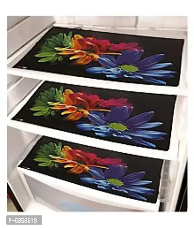 PVC Fridge Mats Set of 3 (12 X 18 Inches) (Multicolour)