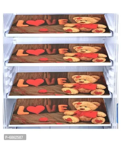 PVC Fridge Mats Set of 4 (12 X 18 Inches) (Multicolour)