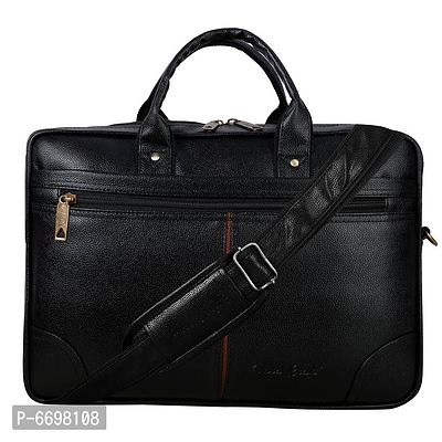 Stylish Leather Laptop Messenger Bag For Men 3 Compartments-thumb0