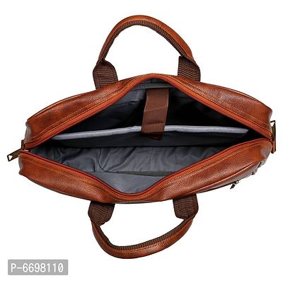 Stylish Leather Laptop Messenger Bag For Men 3 Compartments-thumb2