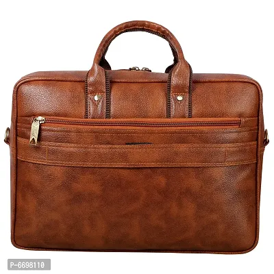 Stylish Leather Laptop Messenger Bag For Men 3 Compartments-thumb3
