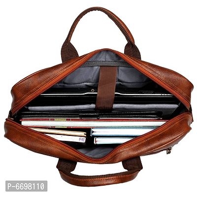 Stylish Leather Laptop Messenger Bag For Men 3 Compartments-thumb5