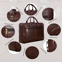 Stylish Leather Laptop Messenger Bag For Men 3 Compartments-thumb4