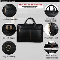 Stylish Leather Laptop Messenger Bag For Men 3 Compartments-thumb3