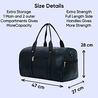 Hard Craft Textured PU Leather Stylish Duffle Bags Cabin Size Airline Friendly 35L Luxury Medium Size Travel Duffel Bag for Men and Women-thumb1
