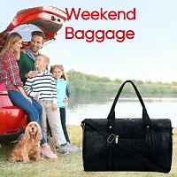 Hard Craft Textured PU Leather Stylish Duffle Bags Cabin Size Airline Friendly 35L Luxury Medium Size Travel Duffel Bag for Men and Women-thumb4