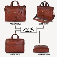 PU Leather Formal Office Laptop Sleeve Bag For 15.6 inch Laptop MacBook INoteBook Notepad Tablets Crossbody Briefcase Messenger Bag for Men Women With Detachable Shoulder Straps Rust-thumb2