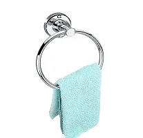 FL-02 Stainless Steel Towel Ring for Bathroom/Wash Basin/Napkin-Towel Hanger (Chrome Finish)-thumb1