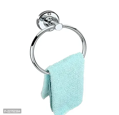 FL-02 Stainless Steel Towel Ring for Bathroom/Wash Basin/Napkin-Towel Hanger (Chrome Finish)-thumb2
