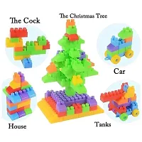 ARIZON DIY Plastic Building Blocks for Kids 60+ pcs  (Multicolor)-thumb1