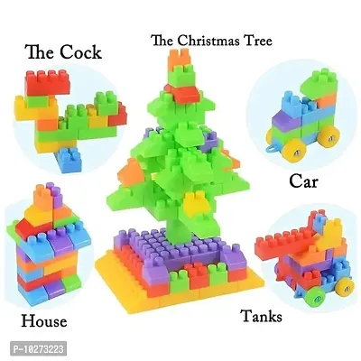 ARIZON DIY Plastic Building Blocks for Kids 60+ pcs  (Multicolor)-thumb2