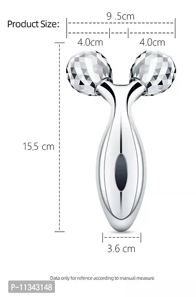 MobFest? 3D Body Roller Massager, Y-Shape Face Lifting Tool Firming Beauty Wrinkle Remover Slimming Massager, Silver-thumb2