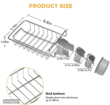 MobFest? Kitchen Sink Caddy Storage Organizer Drainer Caddy for Dishwashing Soap Sponge Holder Faucet Storage Rack-thumb2