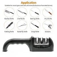 MobFest? Knife Sharpener for All Knifes with 3 Stage Sharpening Tool for Ceramic and Knives (Black)-thumb4