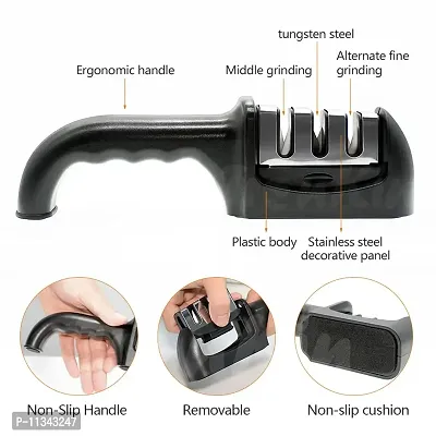 MobFest? Three Slots Handle Knife Sharpener Tool with Removable Head Grinder for Fine Grinding, Coarse Grinding, (Pack of 1)-thumb4