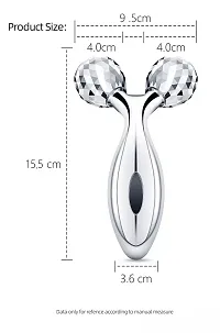 MobFest? Manual 3D Massager Roller 360 Rotate Face Full Body Shape for Skin Lifting Wrinkle Remover Facial Massage Relaxation Beauty Tool, Silver-thumb1