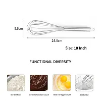 MobFest? Stainless Steel Stirring Balloon Whisk Manual Egg Beater Mixer Kitchen Baking Utensil Cream Butter Whisk - 10 Inch-thumb1