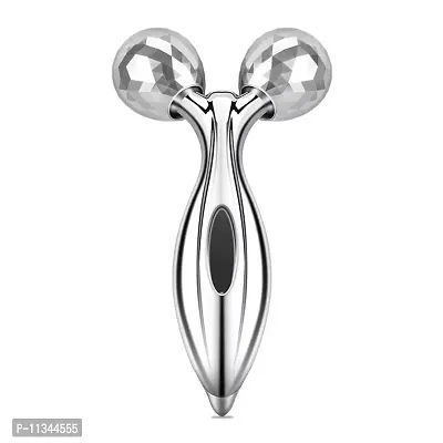 MobFest? Manual 3D Massager Roller 360 Rotate Face Full Body Shape for Skin Lifting Wrinkle Remover Facial Massage Relaxation Beauty Tool, Silver-thumb0