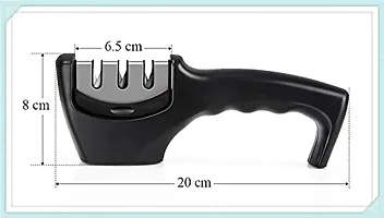 MobFest? Knife Sharpener for All Knifes with 3 Stage Sharpening Tool for Ceramic and Knives (Black)-thumb1