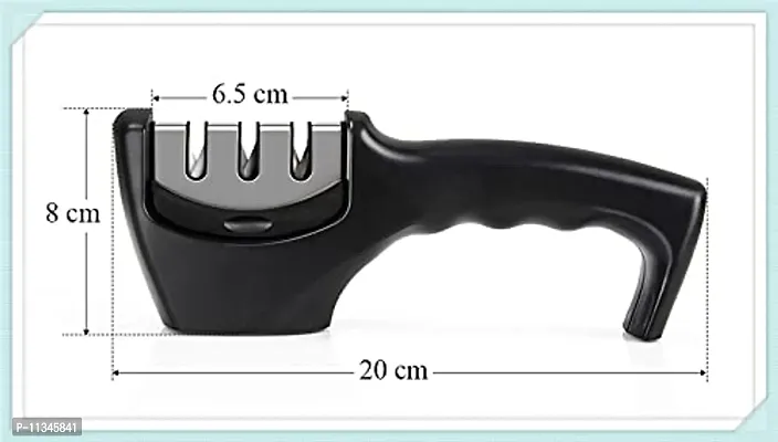 MobFest? Knife Sharpener for All Knifes with 3 Stage Sharpening Tool for Ceramic and Knives (Black)-thumb2