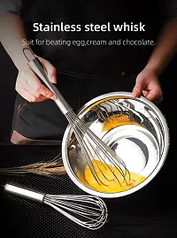 MobFest? Stainless Steel Stirring Balloon Whisk Manual Egg Beater Mixer Kitchen Baking Utensil Cream Butter Whisk - 10 Inch-thumb4