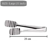 MobFest? Stainless Steel Chimta for Kitchen Use, Roti, Chapati, Paratha Food Tong Pakkad Sansi for Cooking Serving Kitchen Tool, 11 Inch, Silver-thumb1